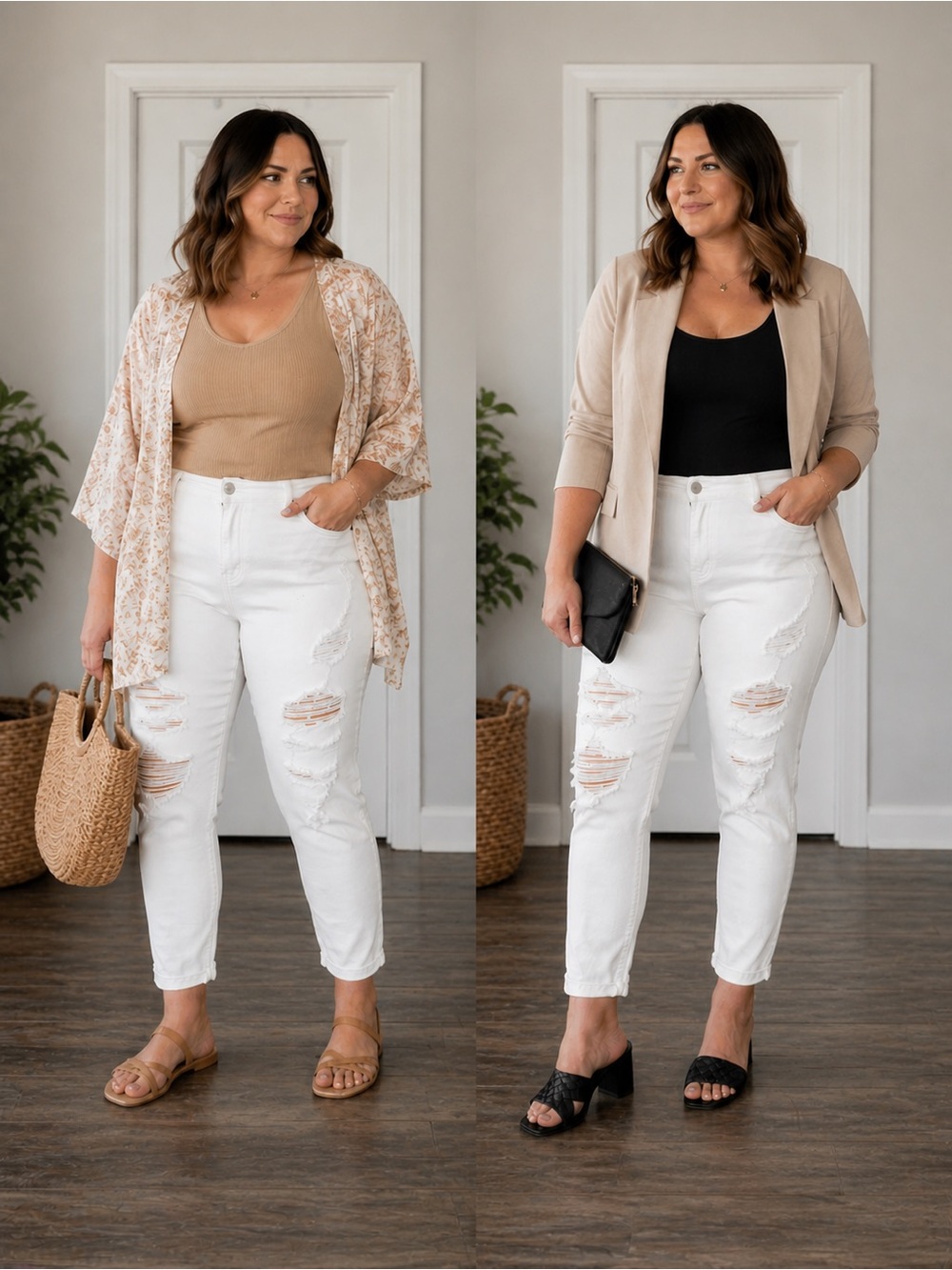 Judy Blue White Distressed Skinny Jeans